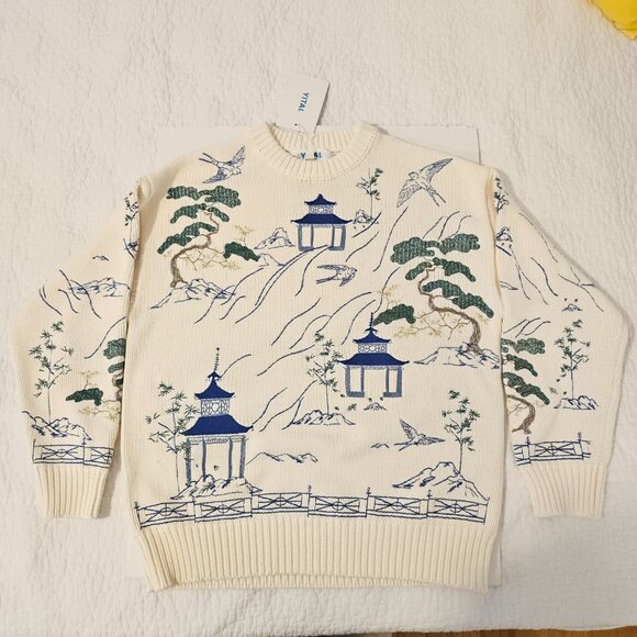 [NWT] YITAI Porcelain Garden Embroidery Sweater - Picture 4 of 11